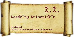 Kozáry Krisztián névjegykártya